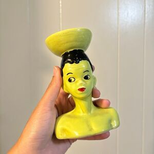 Vintage African Nubian Head Vases
1950s Chartreuse Green